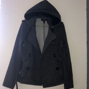 Obey pea coat with hood